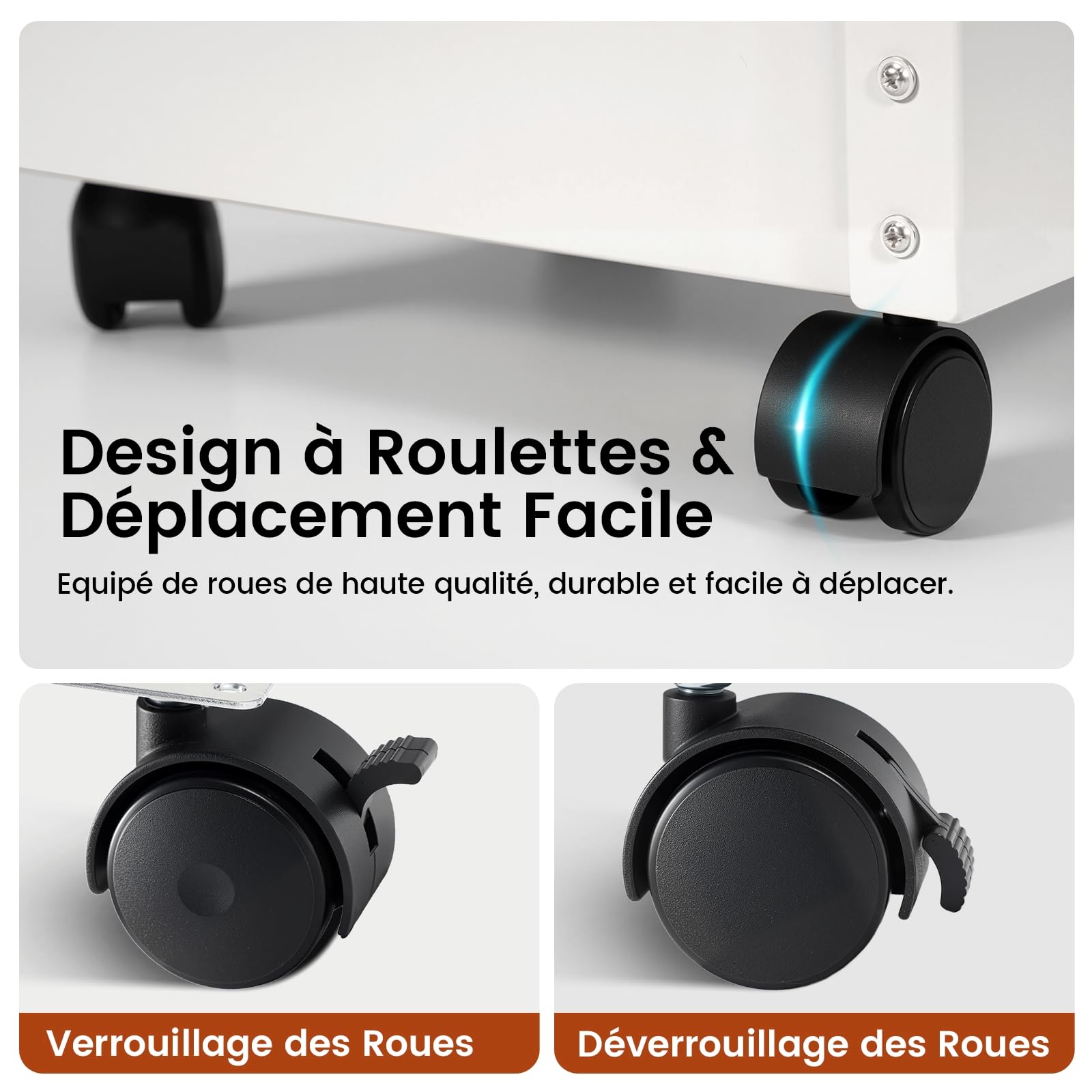 Nourriture automatique galvanisée pour chien de grande race 30 lbs Distributeur de nourriture pour chien avec roues pour grands chiens en métal Gravity Feeder extra large auto-alimentation (blanc