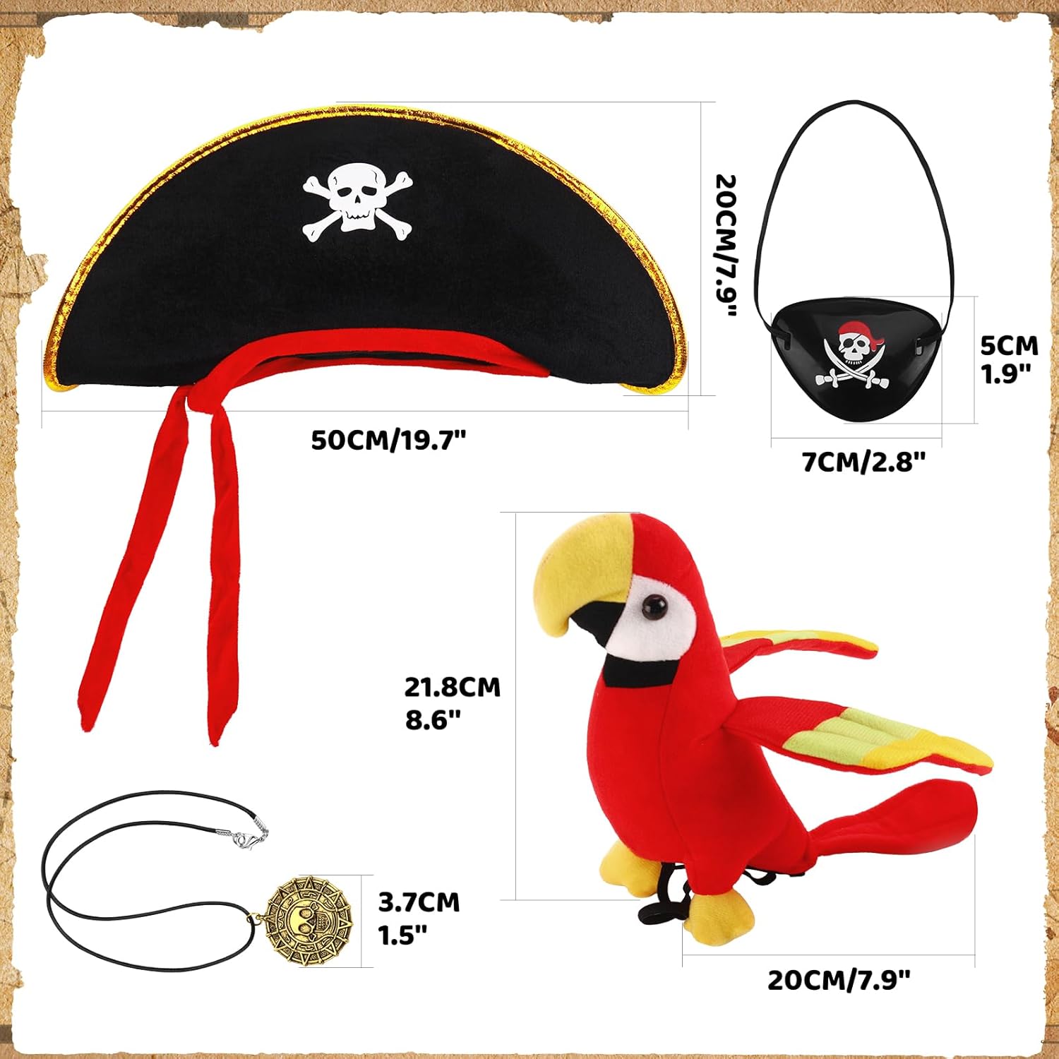 Pirate Hat Pirate Costume Accessories for Kids Man Woman Halloween Costume Party Dress UP - Image 2