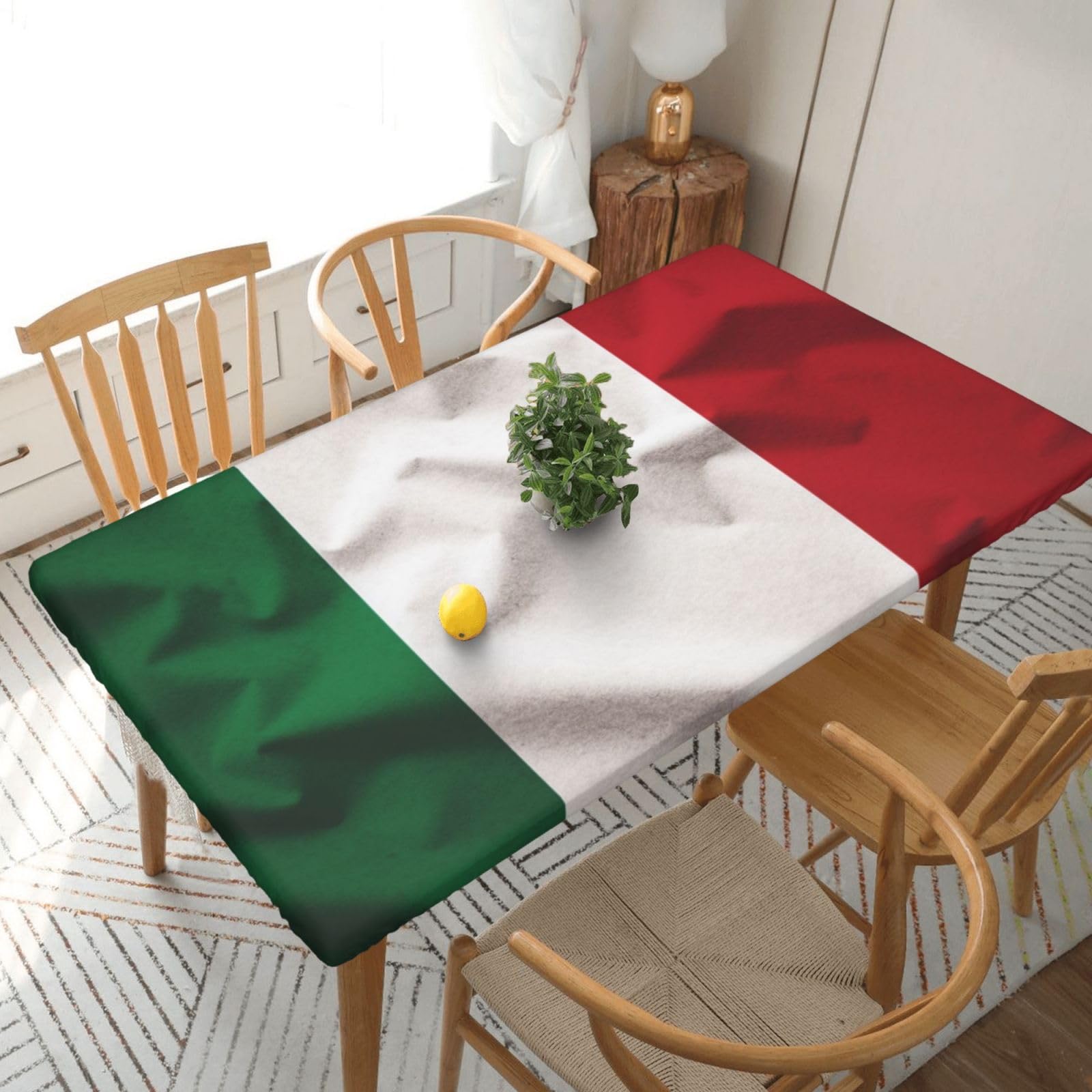 WPKJU Italy Flag Printed Tablecloths 5ft Rectangular Table Covers Washable Polyester Decorative Table Cloth for Dining Table Picnic Wedding