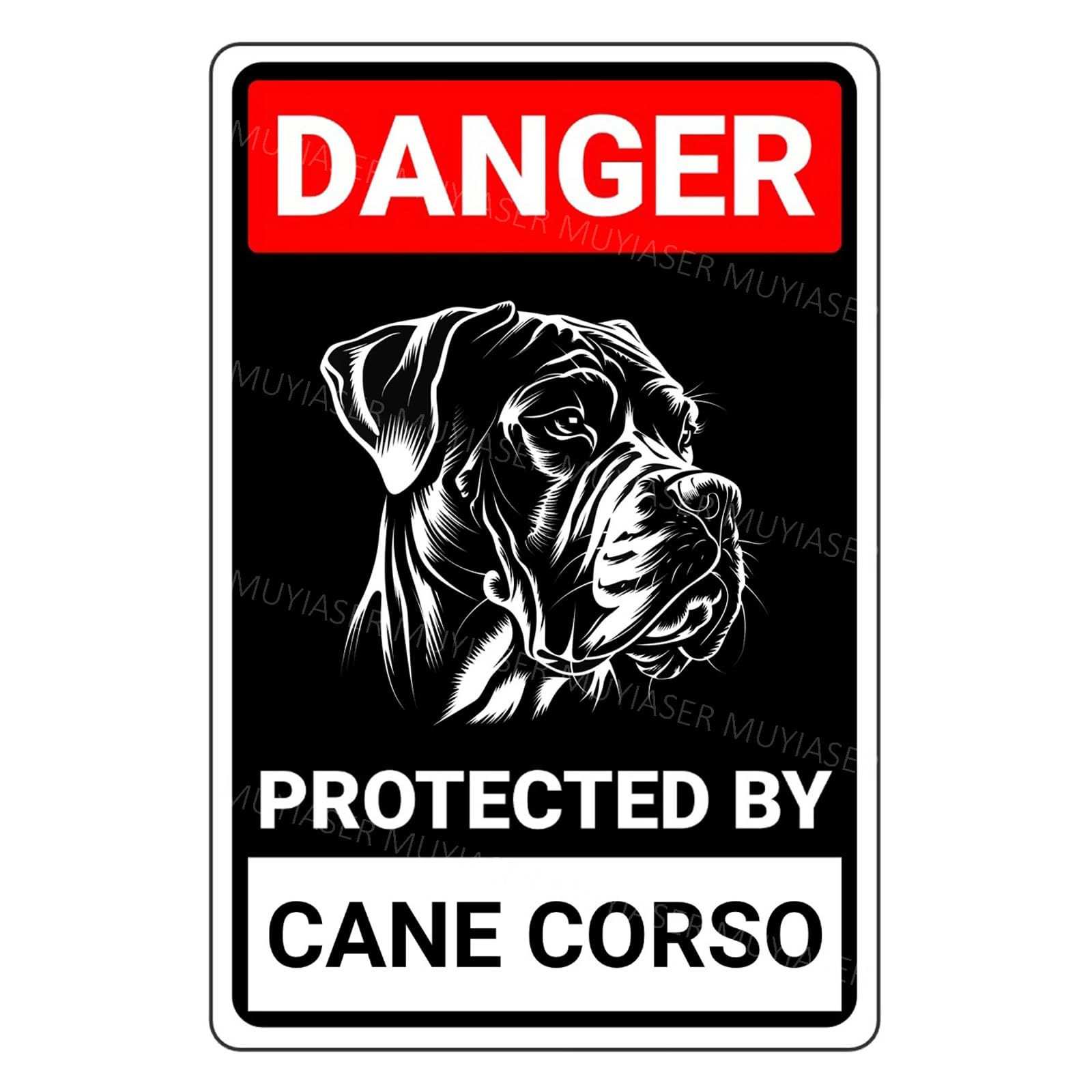 Danger Protected By Cane Corso Beware Of Dog Sign Aluminum Metal Tin Signs Door Sign Warning Sign For Fence Gate Yard Home Wall Decor 8x12 Inch