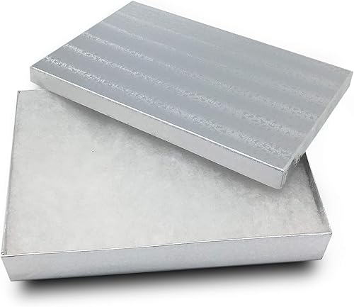 Miniatura 95 de TheDisplayGuys - Paquete de 25 cajas de regalo de cartón kraft #53 con relleno y tapa de algodón, lavanda clara, (5.4 x 3.9 x 1.0 pulgadas)