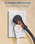 DEWENWILS Extension Cord 15FT with 45° Flat Plug, 16/3 SPT-3 Flat Wire & 3 Grounded Outlets, 13A / 125V / 1625W, Extension Cord for TV, Behind Sofa, Bedroom, Office, Black, 1 Pack, ETL Listed