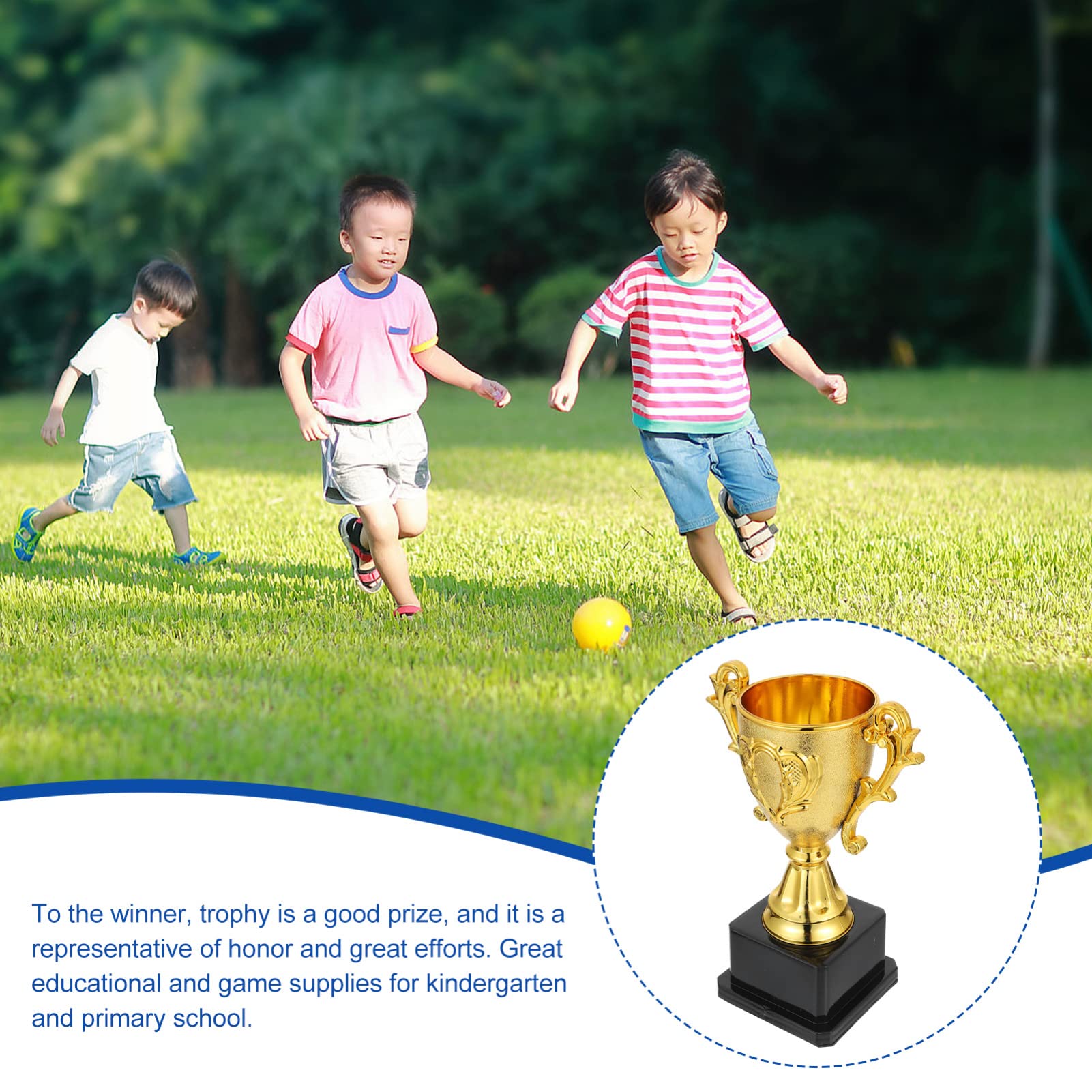 Trophée SHINEOFI – Coupe En Plastique Doré 18 Cm, Récompense Sportive Pour Enfants, Compétitions Et Fêtes