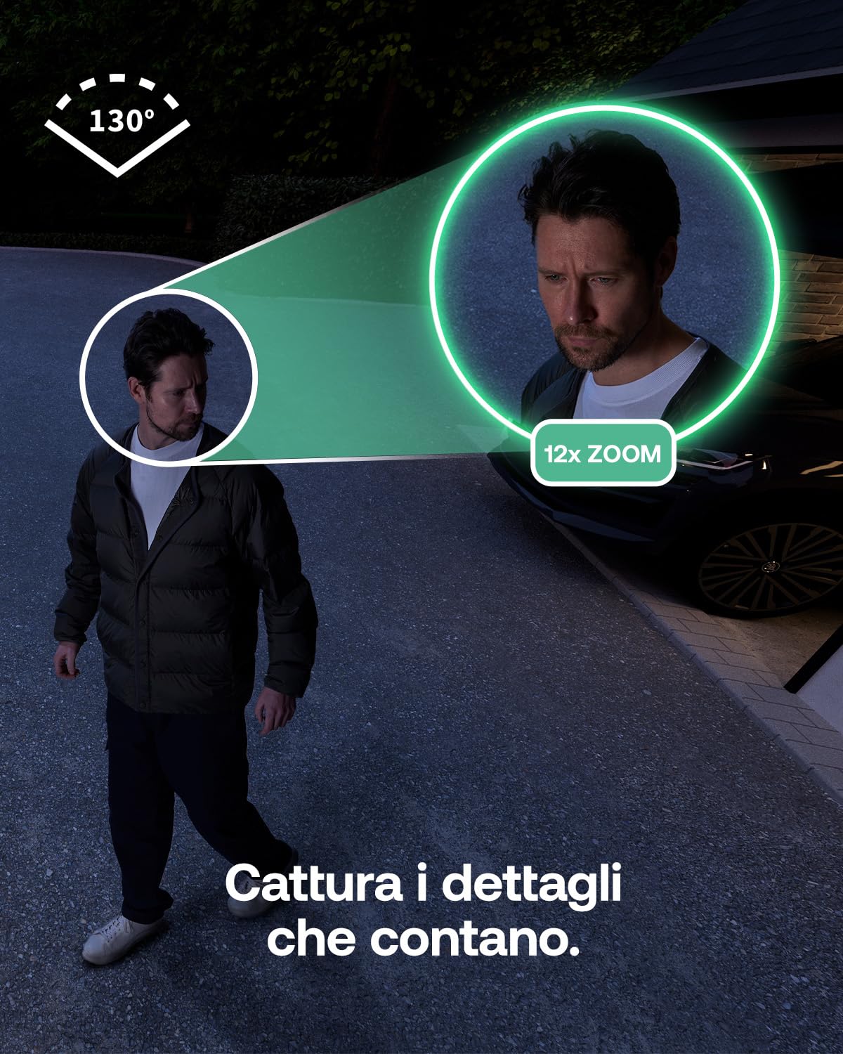Arlo Essential - Telecamera di sorveglianza a batteria HD, per esterni, Wi-Fi, senza fili, video 1080p, visione notturna a colori, luce, rilevatore di movimento, sirena, audio a 2 vie, con periodo di