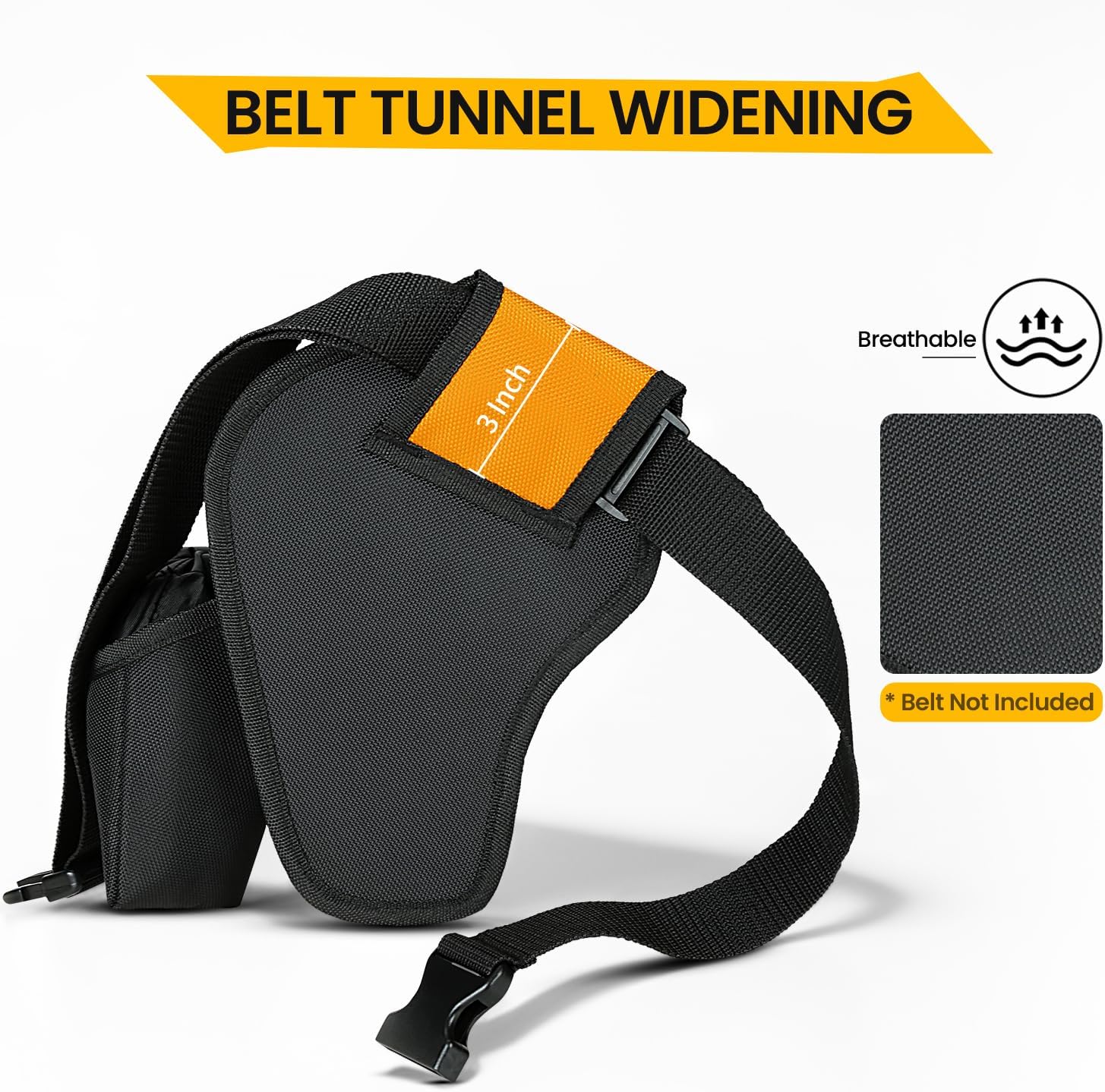 Drill Holster Tool Belt, Heavy Duty Cordless Drill Holder with Multiple Pockets, Black and Orange, 18 x 10 inches - Image 5