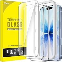 Vista 20 de JETech - Protector de pantalla para iPhone 15 de 6.1 pulgadas, película de vidrio templado con herramienta de fácil instalación, compatible