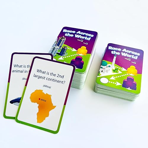 Miniatura 8 de QUOKKA Juego de mesa de geografía para niños de 8 a 12 años  Juego familiar de aprendizaje mundial para adolescentes y adultos   100 tarjetas de