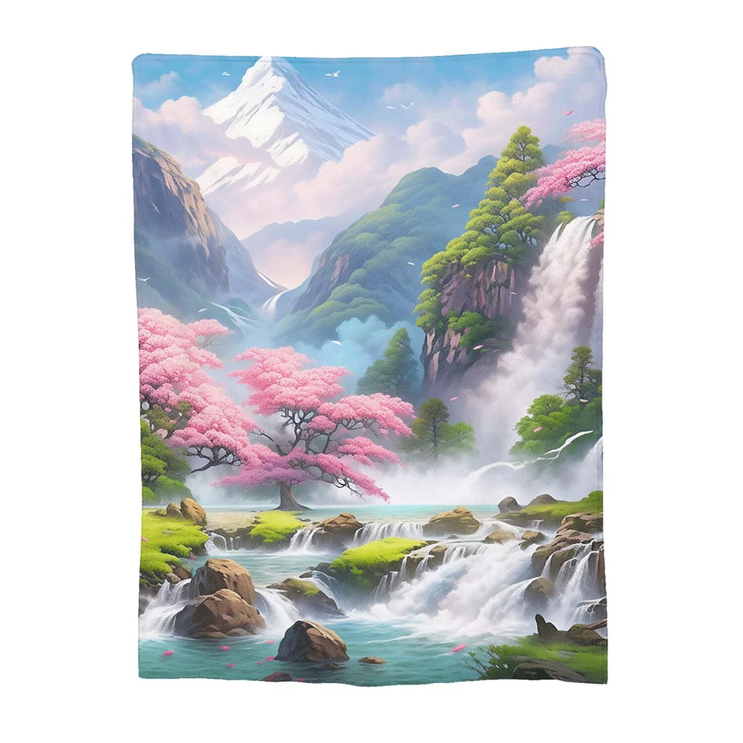 Couverture flanelle douce et chaude plaid polaire épais léger modèle Waterfall 14-217