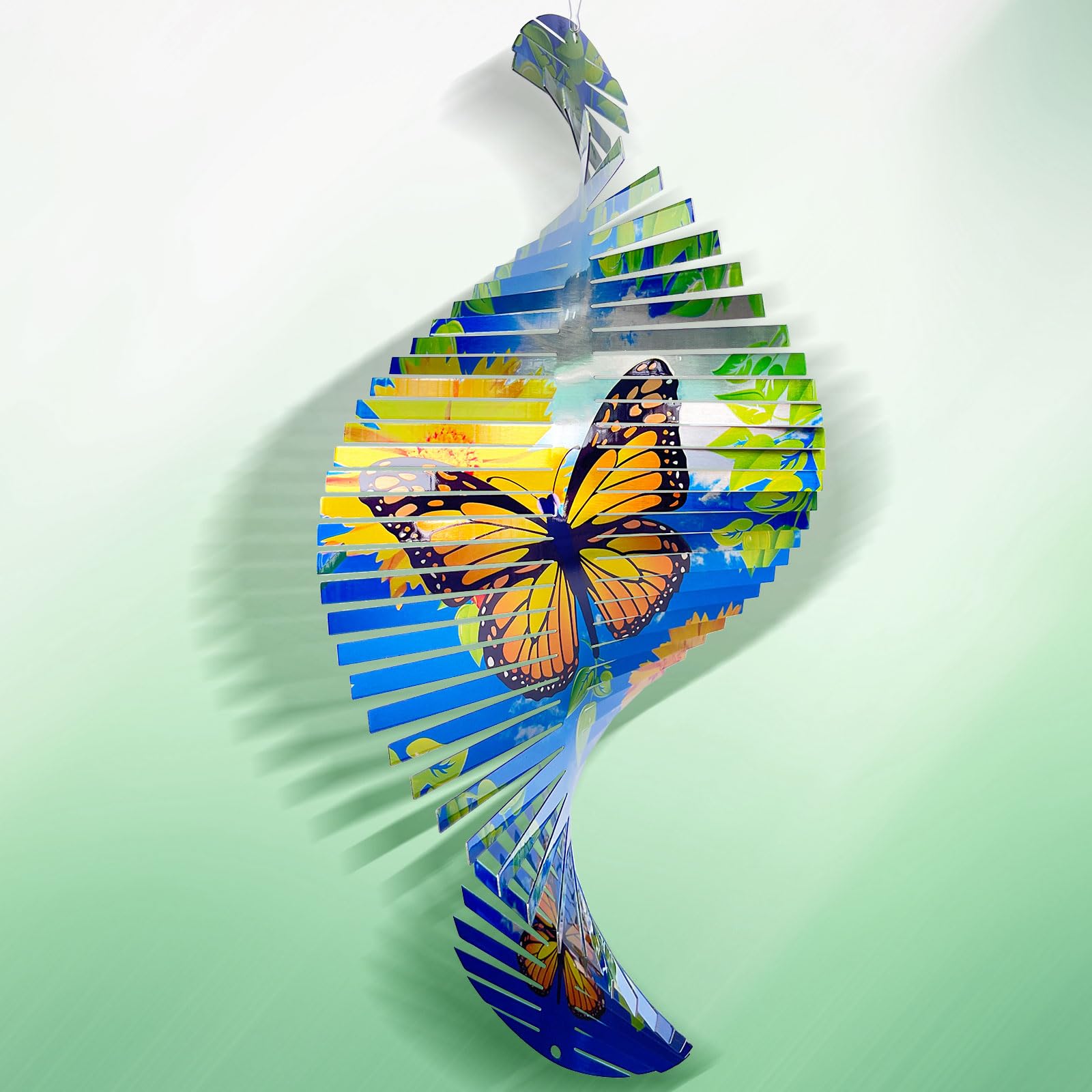 Aoedelyart Butterfly Wind Spinner Creates a Fluttering Effect,15Inch 3D Wind Spinners Outdoor&Indoor,Hanging Garden Decor Kinetic Yard Art Wind