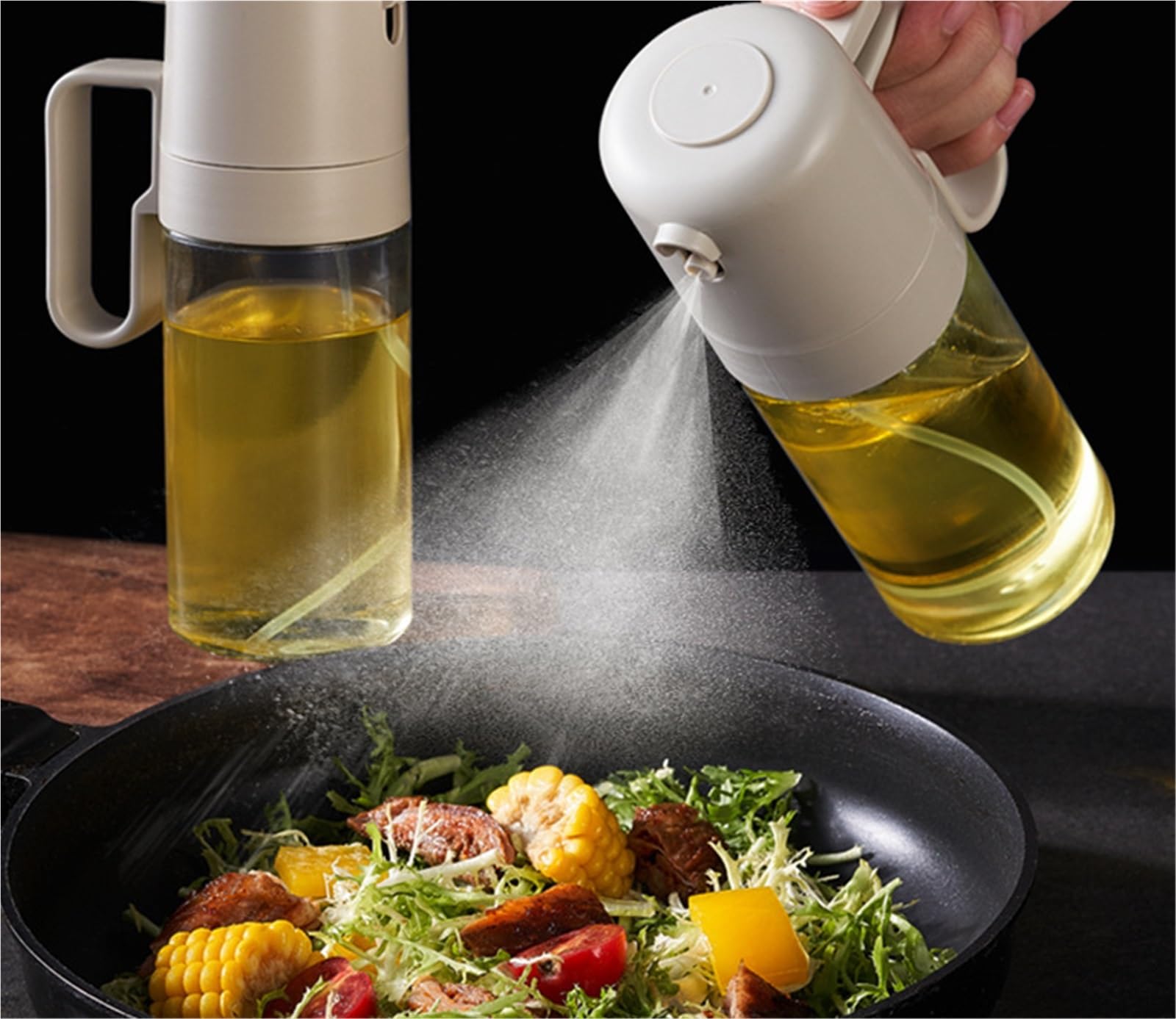 Ölsprüher Für Speiseöl 2 Pcs Glas Haushalts Presse Öl Sprayer for Kochen Küche Luft Friteuse Salat Grill Grillen Küche