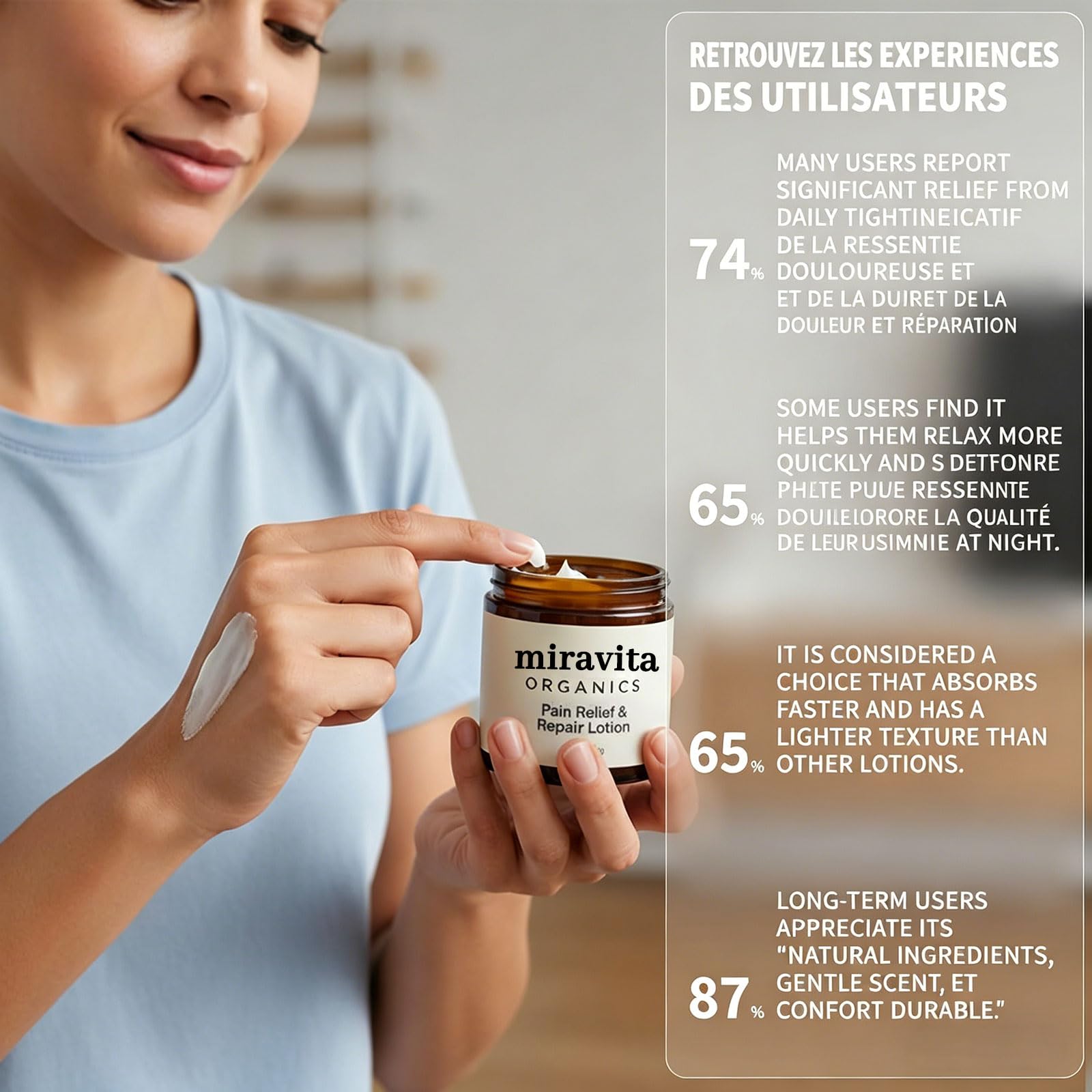 Miravita Crème Neuropathie avec Arnica Montana, Camomille, Huile d'Hélichryse, Beurre de Karité, Ingrédients Naturels (2 bouteilles)