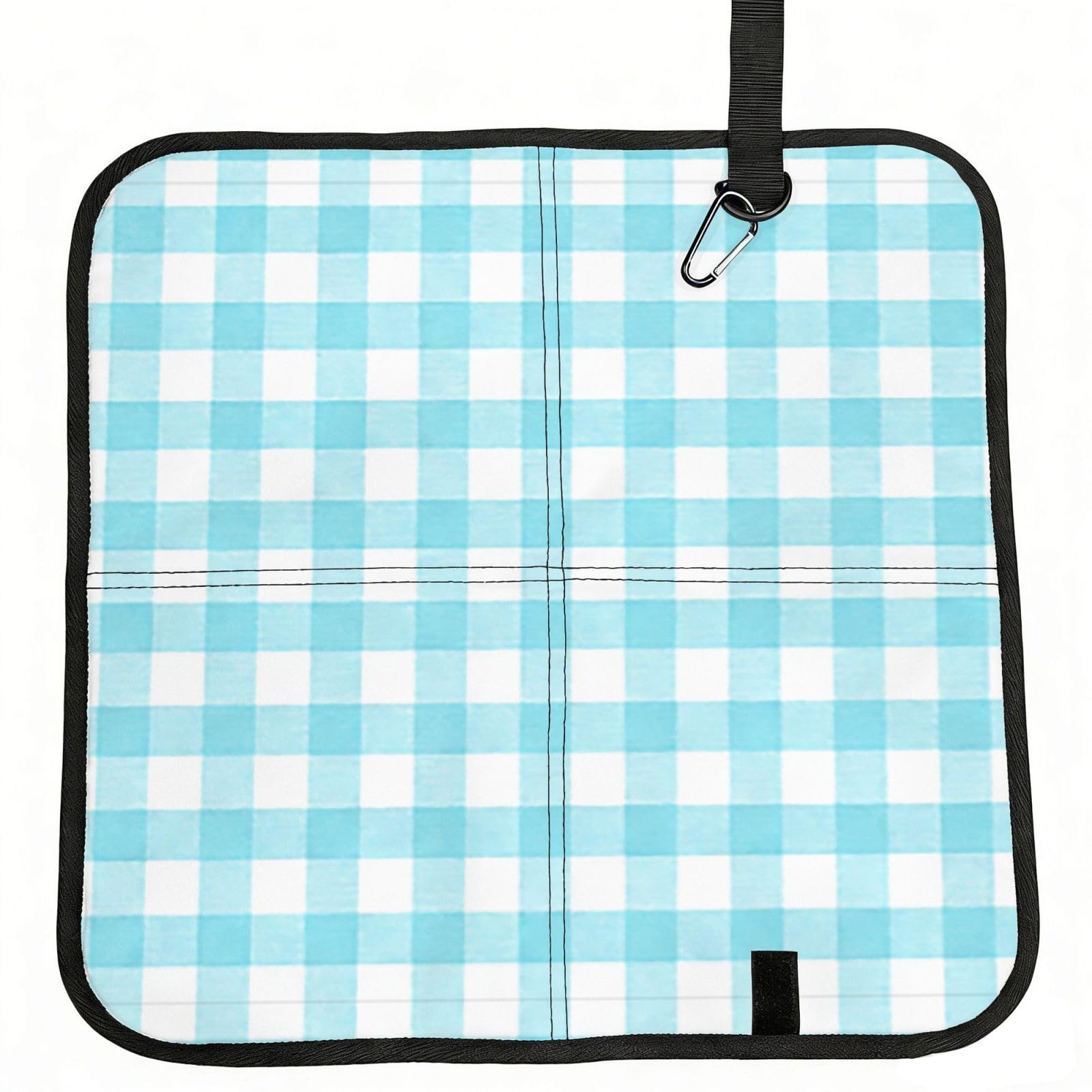 DUYIOKH Sky Gingham Print Foldable Portable Seat Cushion for World Cup Games, Camping and Outdoor Activities