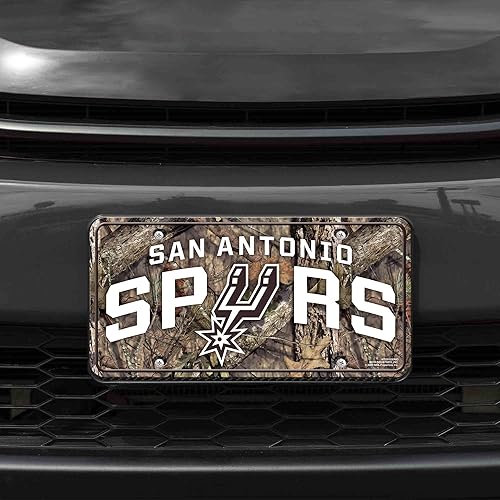 Miniatura 120 de Rico Industries Etiqueta de metal de baloncesto de la NBA de 6 x 12 pulgadas, ideal para camiones/coches/SUV