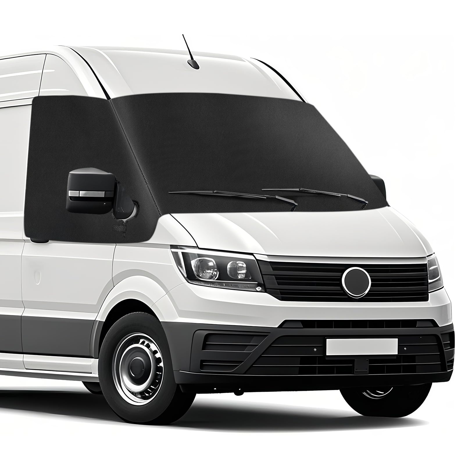 Osłona na przednią szybę samochodową zamiennik dla VW Crafter/Grand California 2018-2025, 600D wodoodporna osłona przeciwsłoneczna na przednią szybę, termomata, blackout, anty-UV/anty-mróz/anty-lód