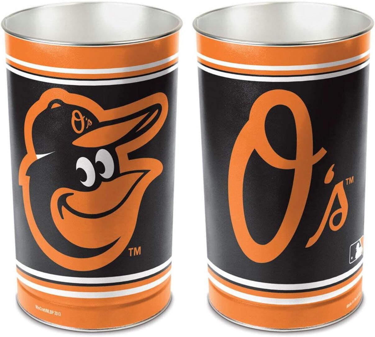 Wincraft MLB 2859613 Baltimore Orioles Tapered Wastebasket, 15" H