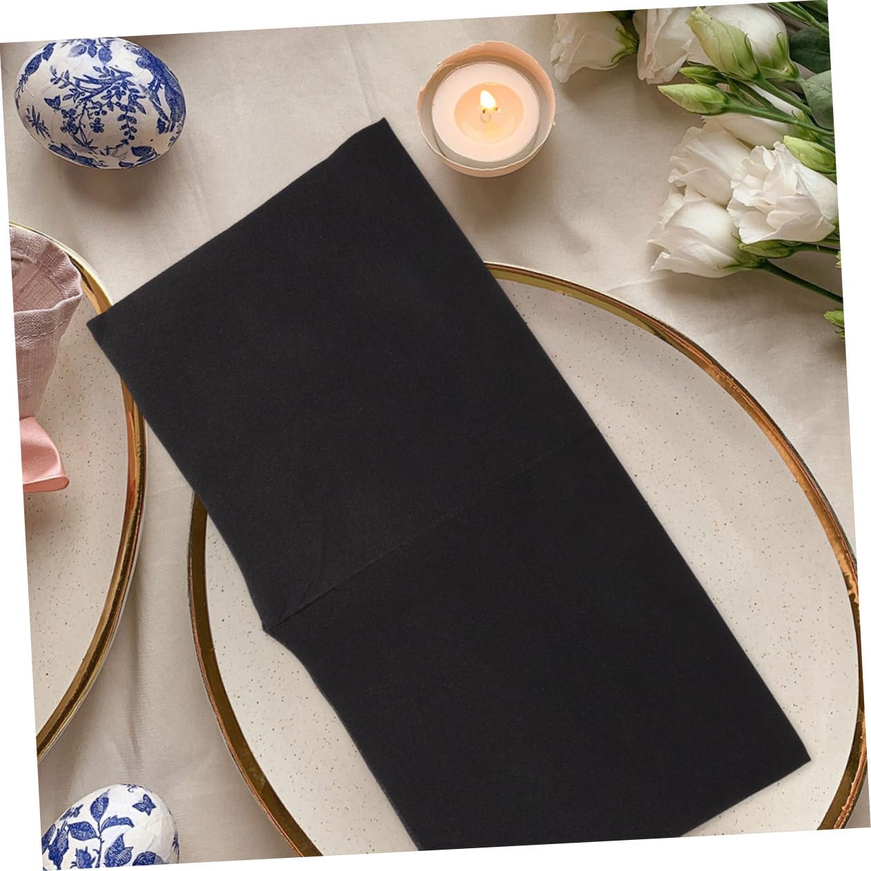 Alipis Lot de 100 Serviettes de Table en Papier Noir, Épaisses et Douces Peau, Résistantes aux Fuites, pour Banquets et Fêtes