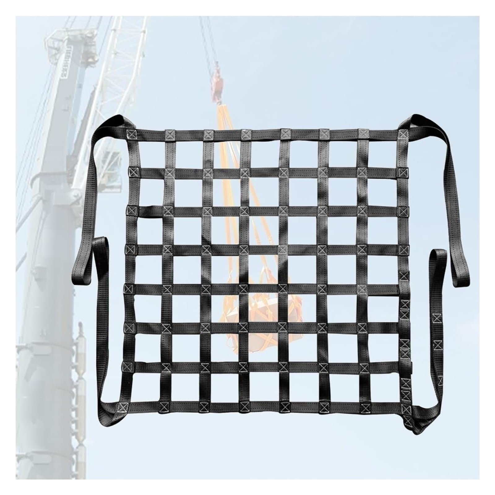 Lasthebe-Netz, Frachthängenetz, Hebenetzgurte, Frachtnetzhebezeug, reißfestes(4 X 4M/Mesh 15cm/Load 2.5t)