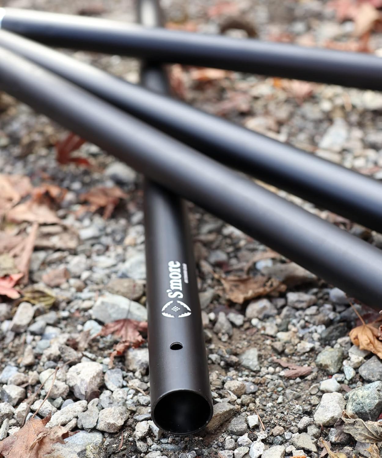 S'more Tarp Pole, Alumi Pole, 3-Level Adjustment, Aluminum Tent Pole, Knurling, Non-Slip, Anodized Treatment, Diameter 1.3 inches (33 mm), Height 55.1-110.2 inches (140-280 cm), Black