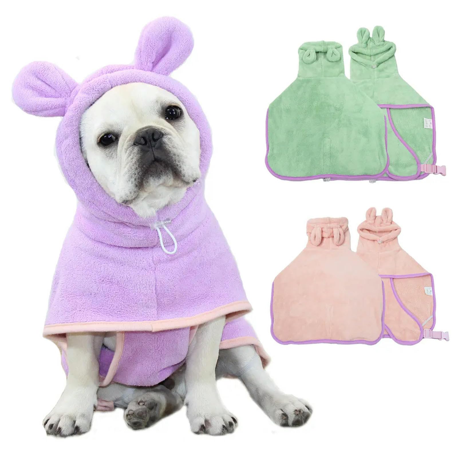 Serviette de Bain pour Chien, Peignoir à séchage Rapide pour Chiens, Manteau à Capuche en Microfibre Super Absorbant, Serviette de Plage pour Animaux de Compagnie