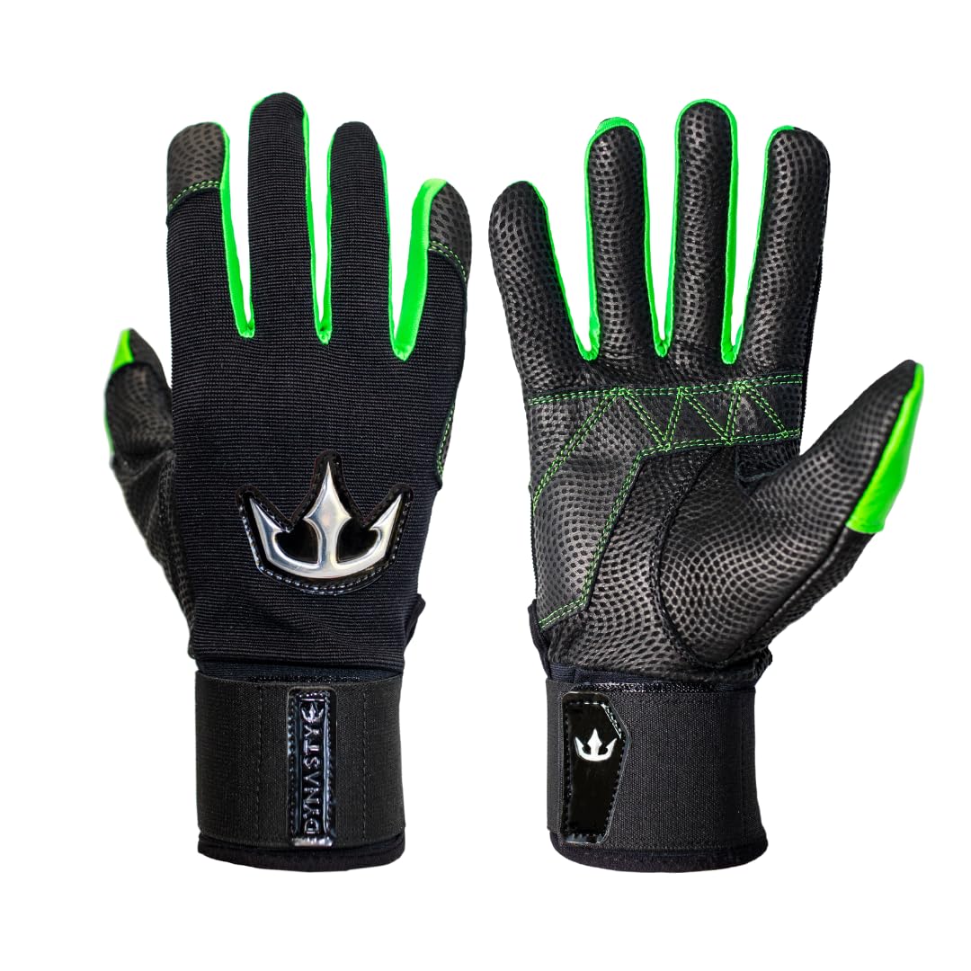 DYNASTY BASEBALL Bomb Squad Batting Gloves - Premium Goat Skin Leather, Full Wrist Support, Youth & Adult Sizes