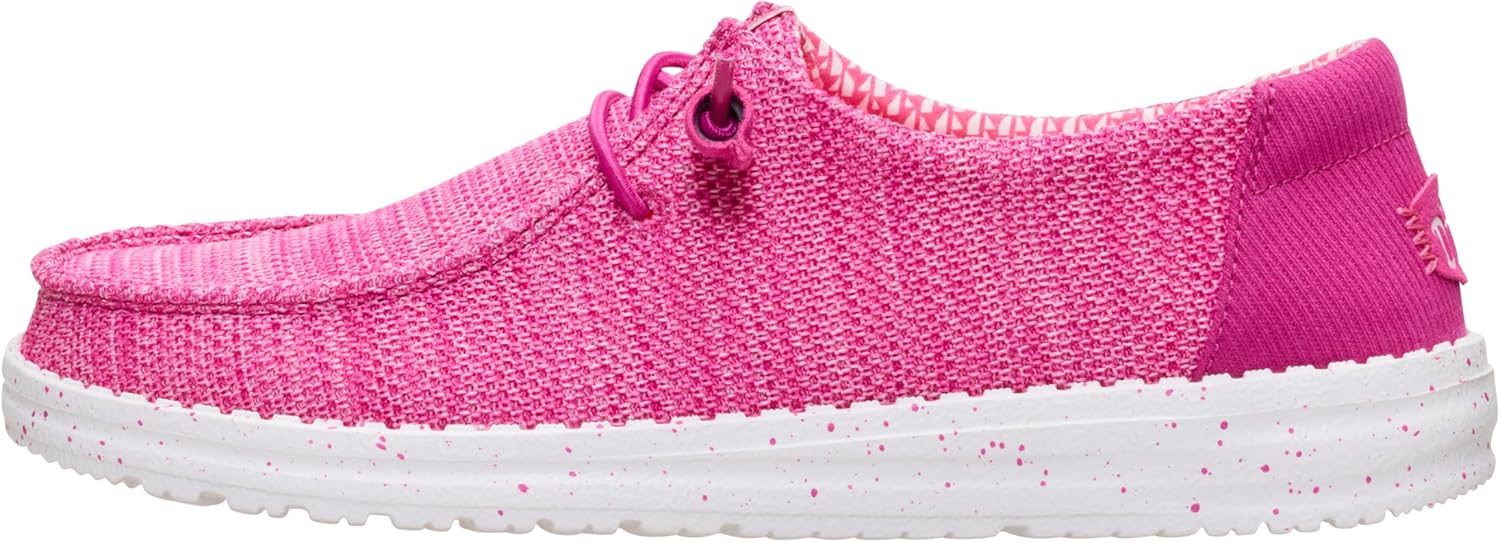 HEYDUDE Wendy Stretch Sox Fuchsia Pink Size 5, Women’s Shoes, Slip-on Loafers, Comfortable & Light-Weight