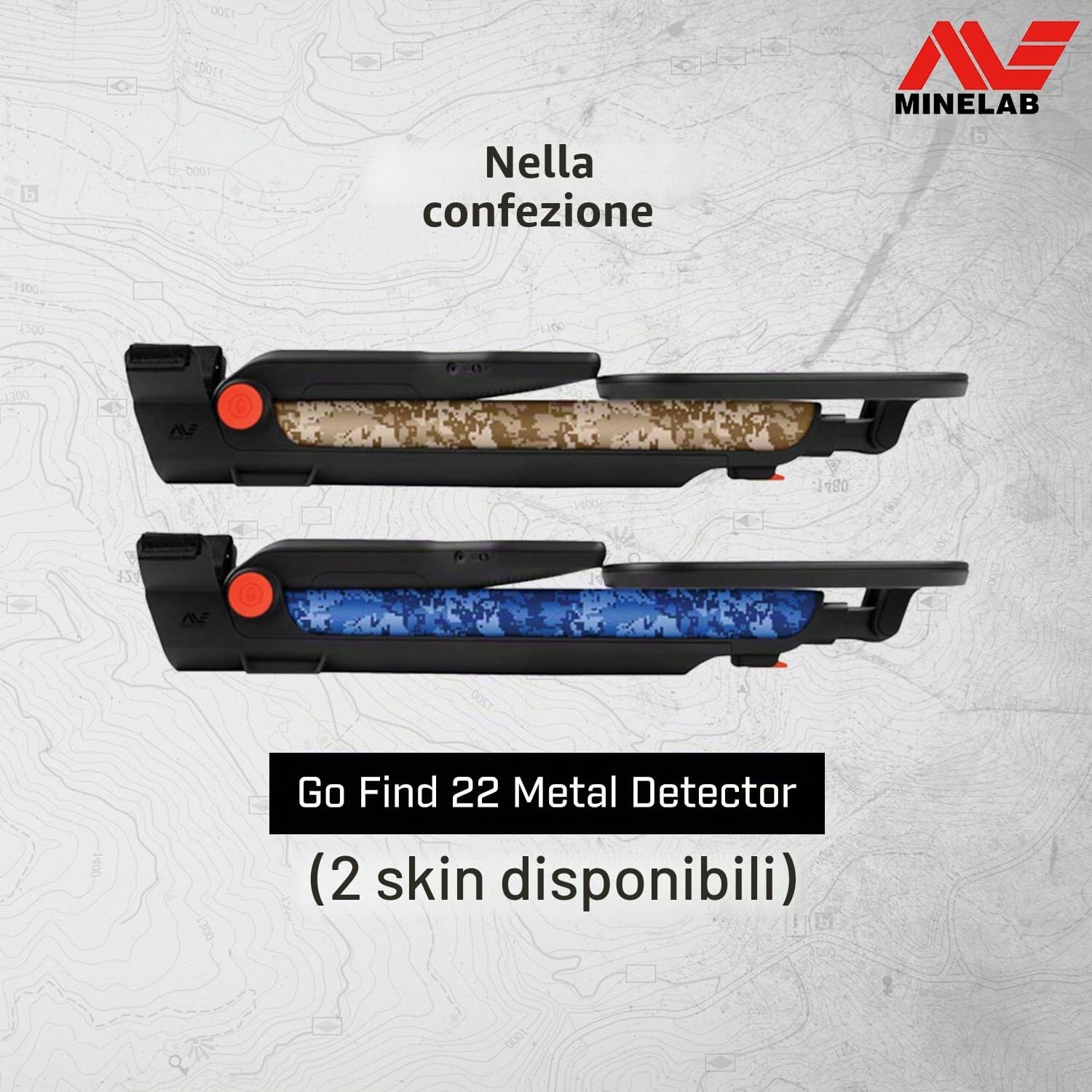 Minelab Go-Find - Metal detector ultra leggero ad alta potenza per adulti, con bobina impermeabile da 25,4 cm (Go-Find 22)
