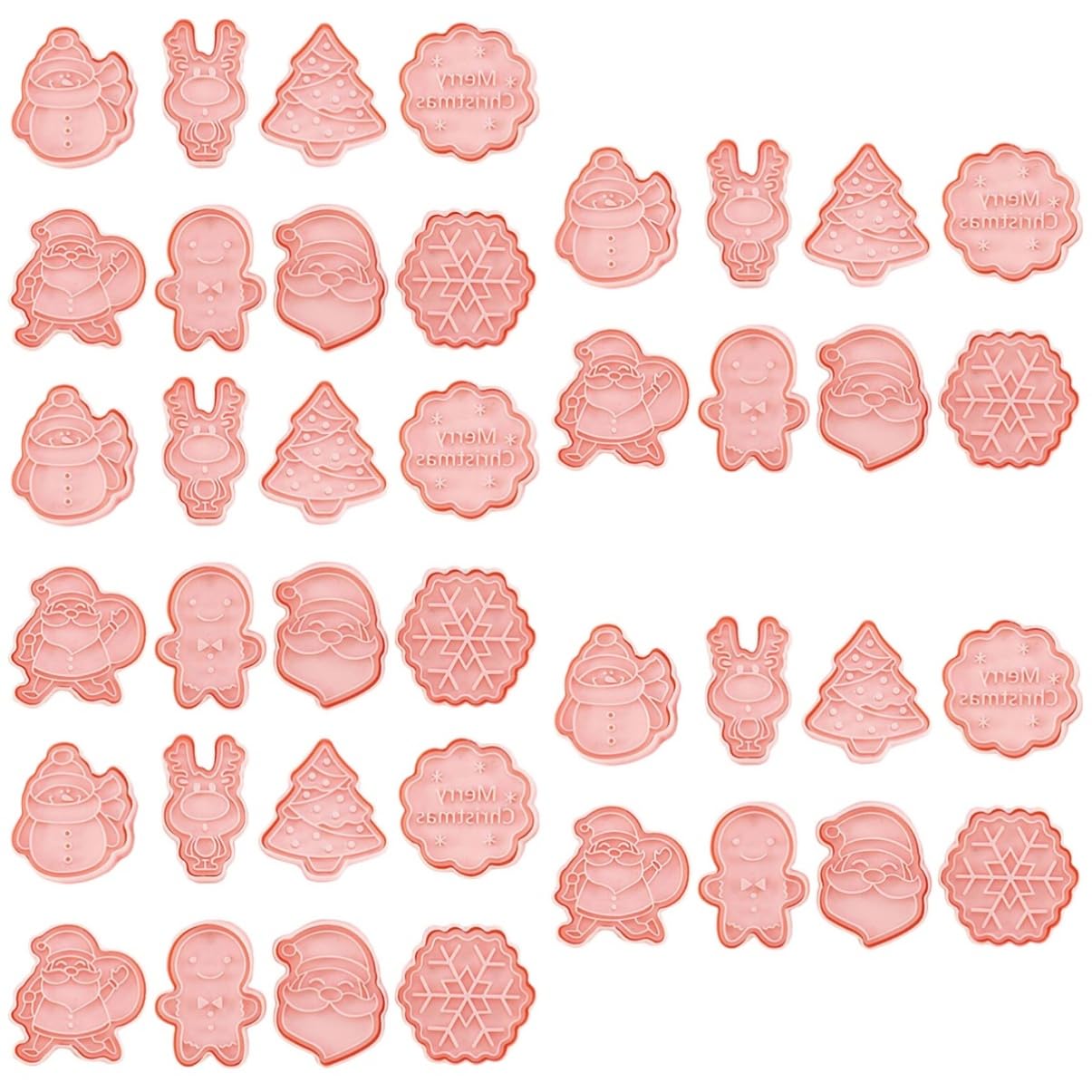 Cabilock 5 Juegos Cortadores De Galletas De Navidad Calcomanías Rojas Lata De Pastel De Corazón Borla Digital Cortador De Galletas Calcomanías De Brillo Producto Rosa Páginas 8 Uds * 5