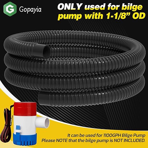Miniatura 4 de Kit de plomería de manguera de bomba de sentina de 1-18 pulgadas, 6 pies, abrazaderas de manguera a través del casco con válvula de retención para