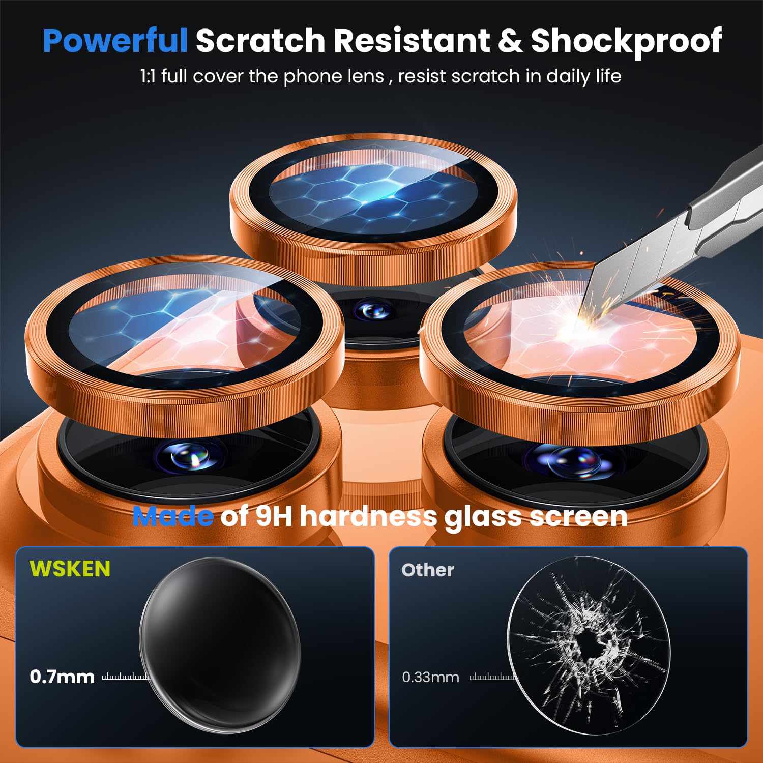 WSKEN for iPhone 17 Pro/iPhone 17 Pro Max Camera Lens Protector - [Original Shooting Mode] Shatterproof Metal HD Tempered Glass Camera Screen Protector Cover Film for iPhone Accessories - 4