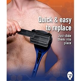 Bakblade 2.0 Refill Cartridges Bundle, Back Hair & Body Shaver Replacement Cartridges, Extra-Wide Wet Dry & Disposable Razor Blades (6 Blades)