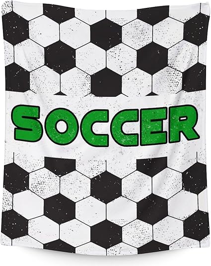 Mercuryelf Soccer Blanket Gifts, 30"x40" Funny Football Throw Blankets for Boys Kids, Cozy Lightweight Fleece Plush for Sofa Bed Room Decor