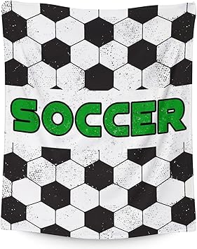 Mercuryelf Soccer Blanket Gifts, 30"x40" Funny Football Throw Blankets for Boys Kids, Cozy Lightweight Fleece Plush for Sofa Bed Room Decor