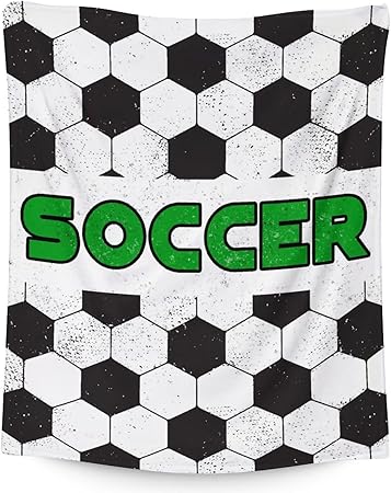 Mercuryelf Soccer Blanket Gifts, 30"x40" Funny Football Throw Blankets for Boys Kids, Cozy Lightweight Fleece Plush for Sofa Bed Room Decor