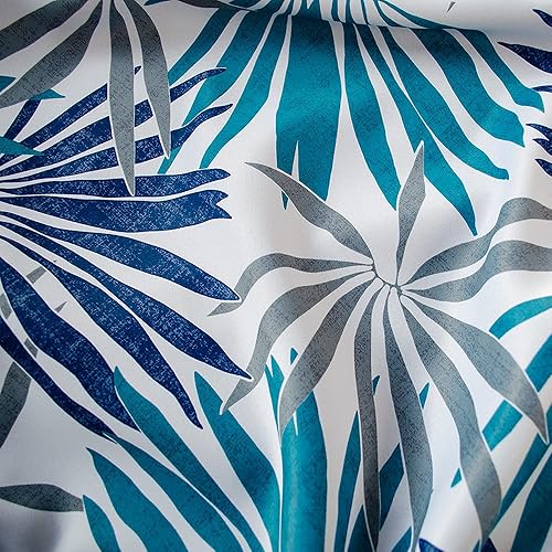 Miniatura 7 de Linentalks Cortinas opacas con estampado de hojas azules para dormitorio, juego de 2 paneles de 84 pulgadas de largo, cortinas opacas con bloqueo de