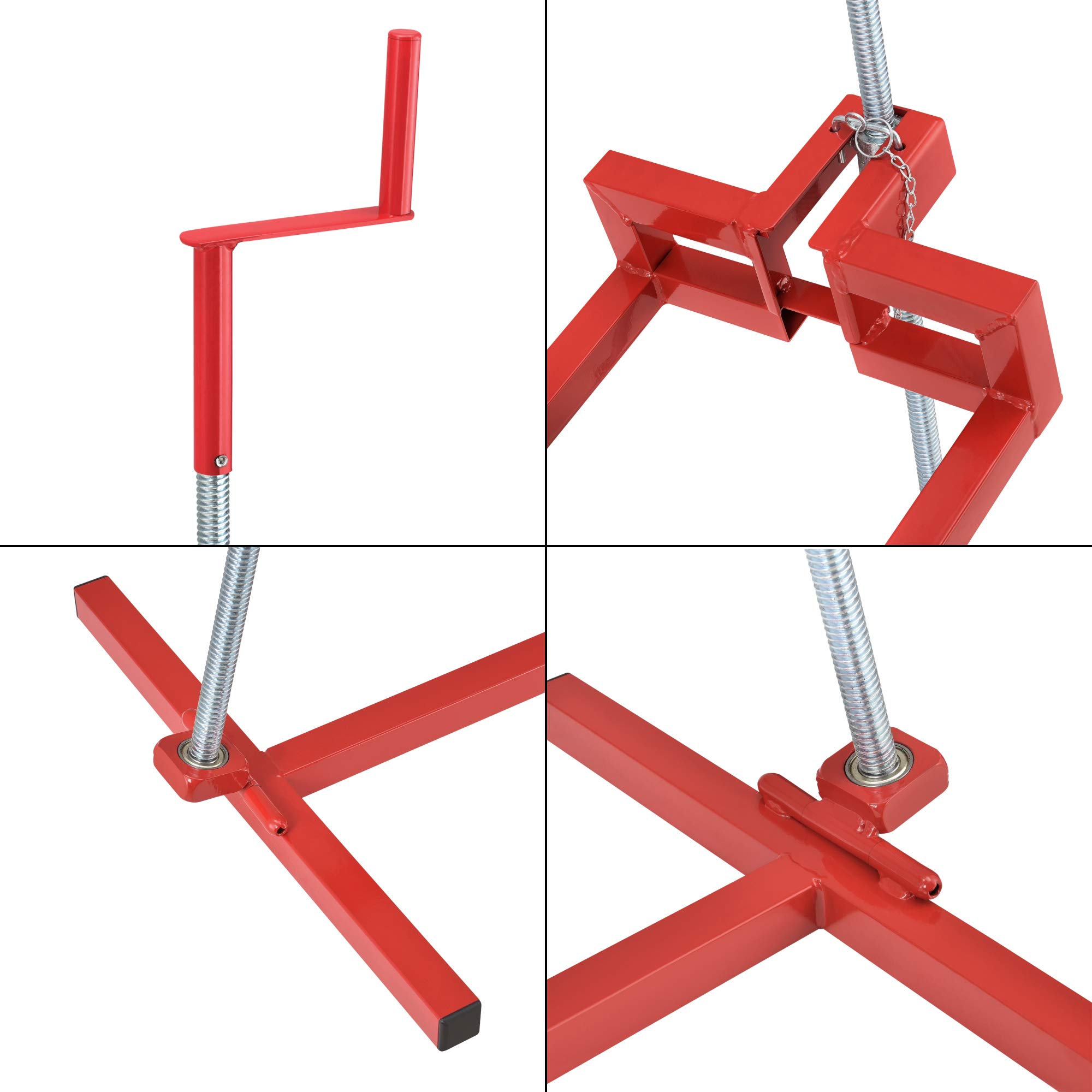 pro.tec Rasentraktorheber 400 kg Hebevorrichtung Hebebühne Reinigungshilfe Stahl Rot