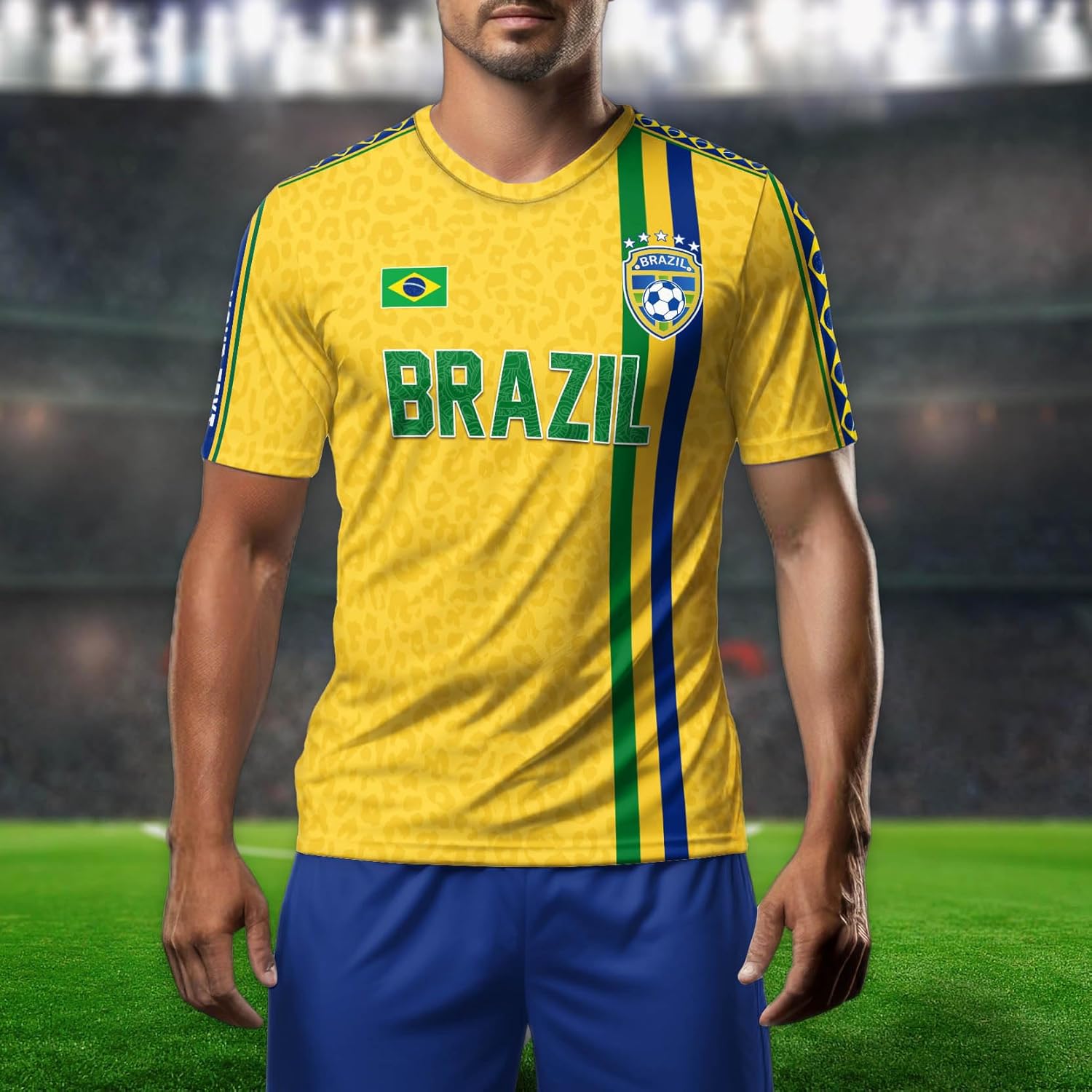 Personalized Brazilian Jersey Soccer 2024, Custom Name Brazil Soccer Jersey, Customized Brasil Soccer Jersey for Men