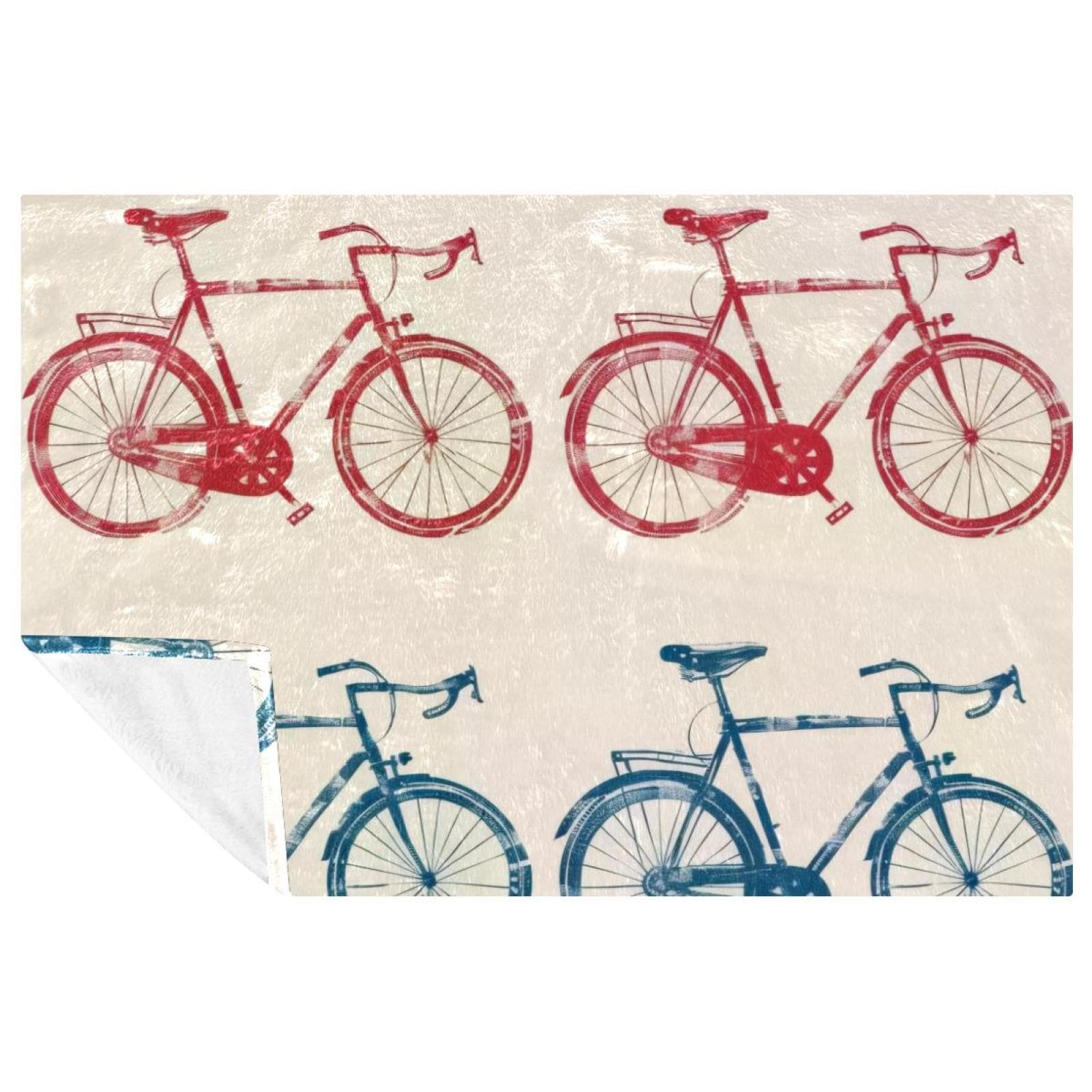 Couverture chaude et douce en polaire haut de gamme bleu et rouge