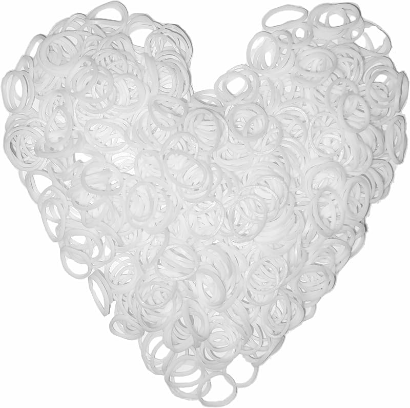 Loom Rubber Band Refill, White 900 Pcs. | Children's Hair Ties, Elastic, Colorful Colors, DIY Activities, Friendship Bracelet.
