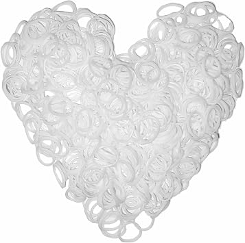 900 White Rubber Band with 1 Small Crochet, Elastic.