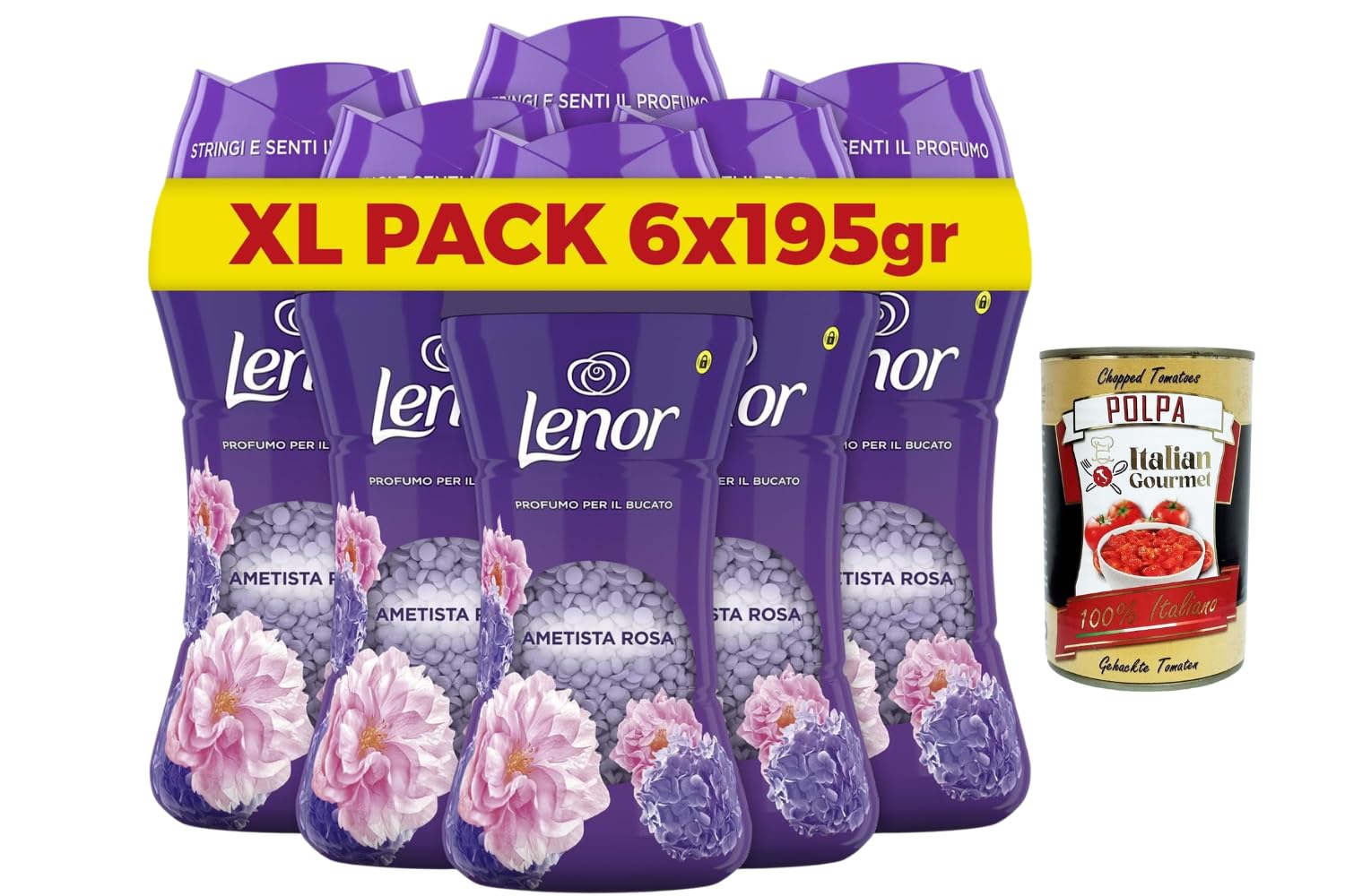 Italian Gourmet Wäscheparfüm Italian Gourmet Ametista Rosa Profumo per | Für Textilien in Waschmaschine, fragranza intensa durante il lavaggio, Gesamtnettogewicht 1,17 kg + Kostenlos Polpa 400g