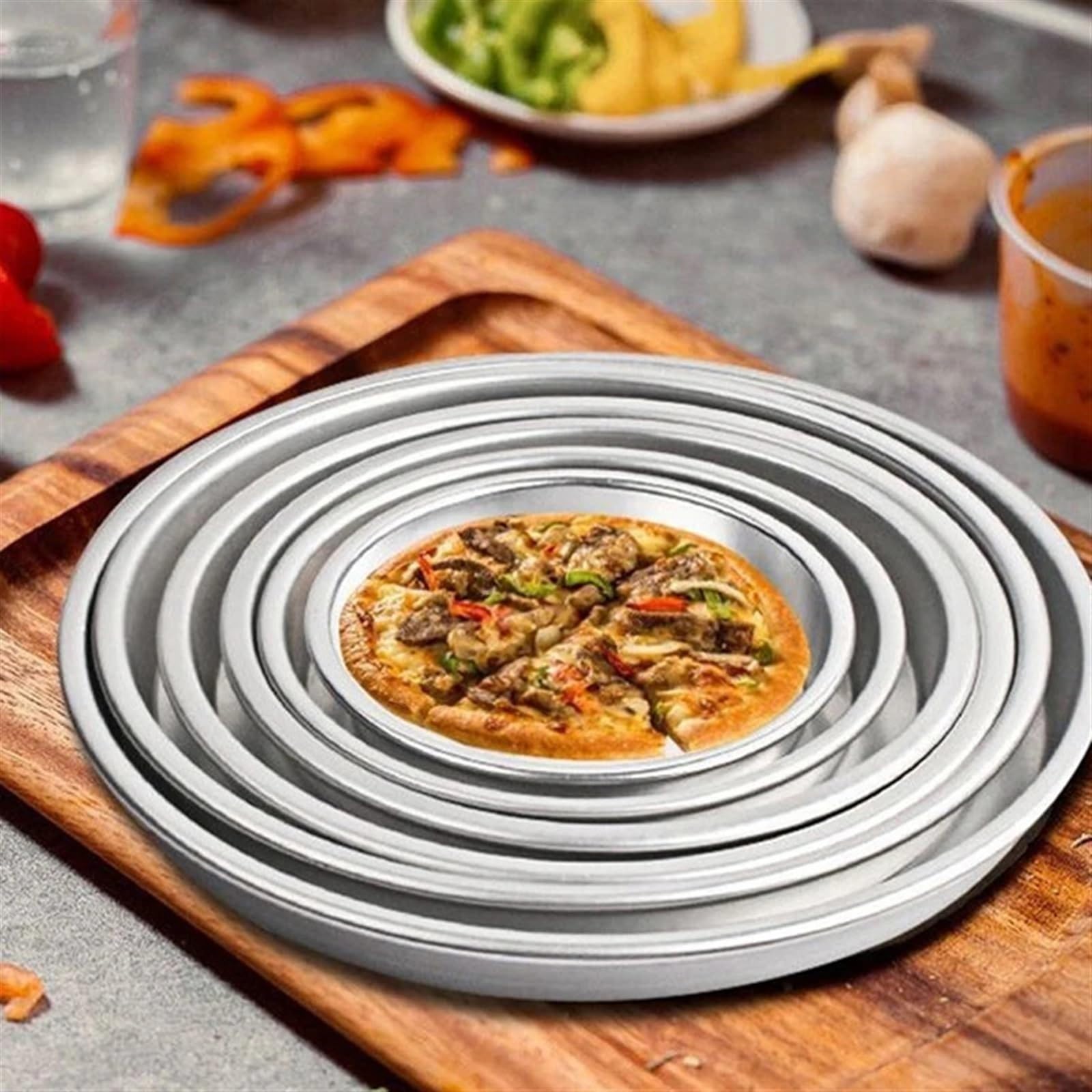 Vassoio for pizza rotondo in lega di alluminio