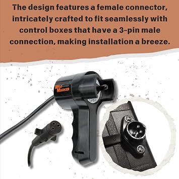 Mile Marker 76-50140-05B Electric Remote - Designed for All Electric Winches with Standard Solenoids - User Friendly Interface - 3 Pin Male Connection with Female Connector - Easy Installation