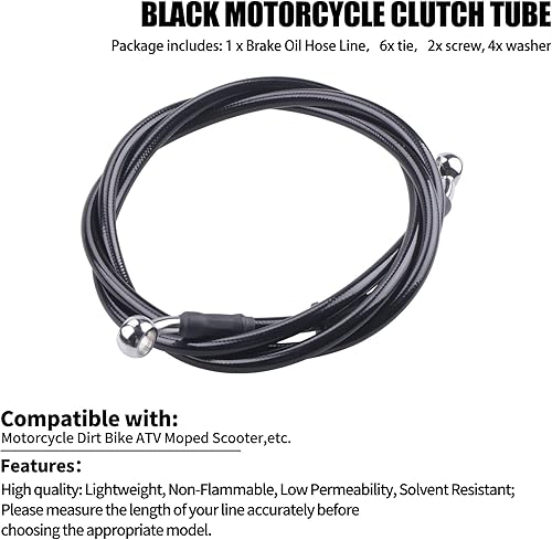 Miniatura 4 de Manguera hidráulica de freno o embrague para motocicleta, motocross, ATV, ciclomotor, scooter, etc. Perno banjo 2 piezas (longitud 1.5m4.92ft)