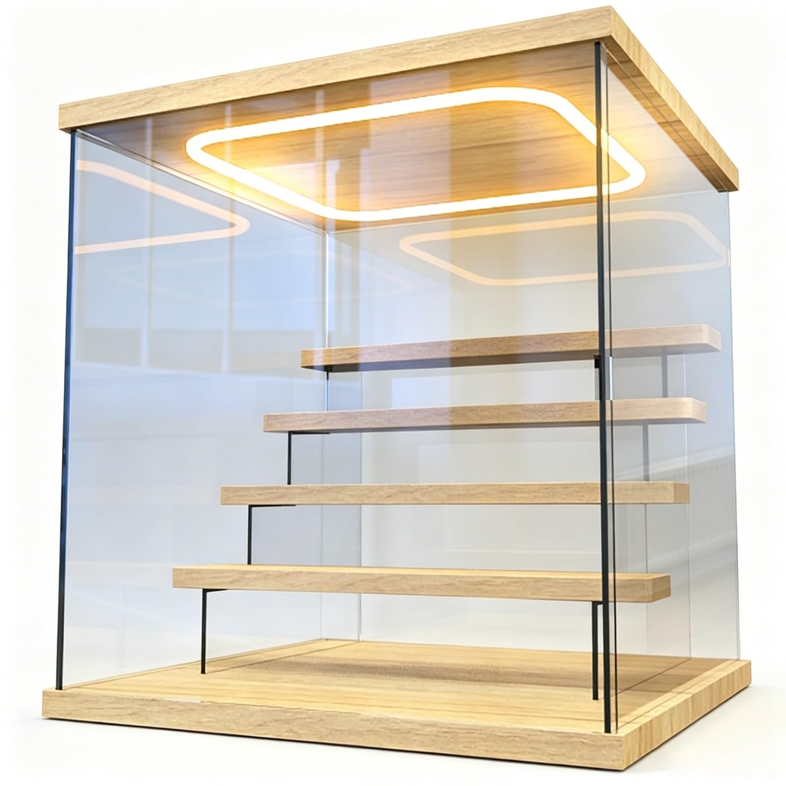Acrylic Display Boxes with Tier, 5 7 9 12 Inch Heigh Stackable Acrylic Organizer Box Display Case, Dustproof Protection Showcase for Action Figures/ Mini Collectibles(5Tier-320x300x325mm/13x12x13")