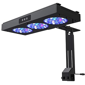 NICREW 150W Aquarium LED Reef Light, Dimmable Full Spectrum Marine LED for Saltwater Coral Fish Tanks, Tank Mount Included