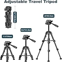 Vista 3 de JOILCAN Mini Tripod for Camera, 25" Tabletop Camera Tripod, Portable Travel Tripod with Phone/Tablet Holder, Lightweight Aluminum Tripods for DSLR