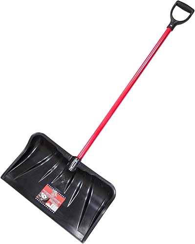 Bully Tools Snow Shovel with Fiberglass D-Grip – Heavy Duty