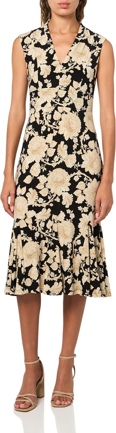 Tommy Hilfiger Womens Cap Sleeve V Neck Empire Midi Dress