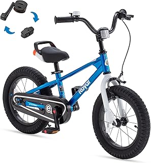 Royalbaby EZ Bicicleta para niños de 12, 14, 16, 18 pulgadas con pedal de manivela de liberación rápida para principiantes, fácil de aprender, ciclismo, niños y niñas de 3 a 9 años