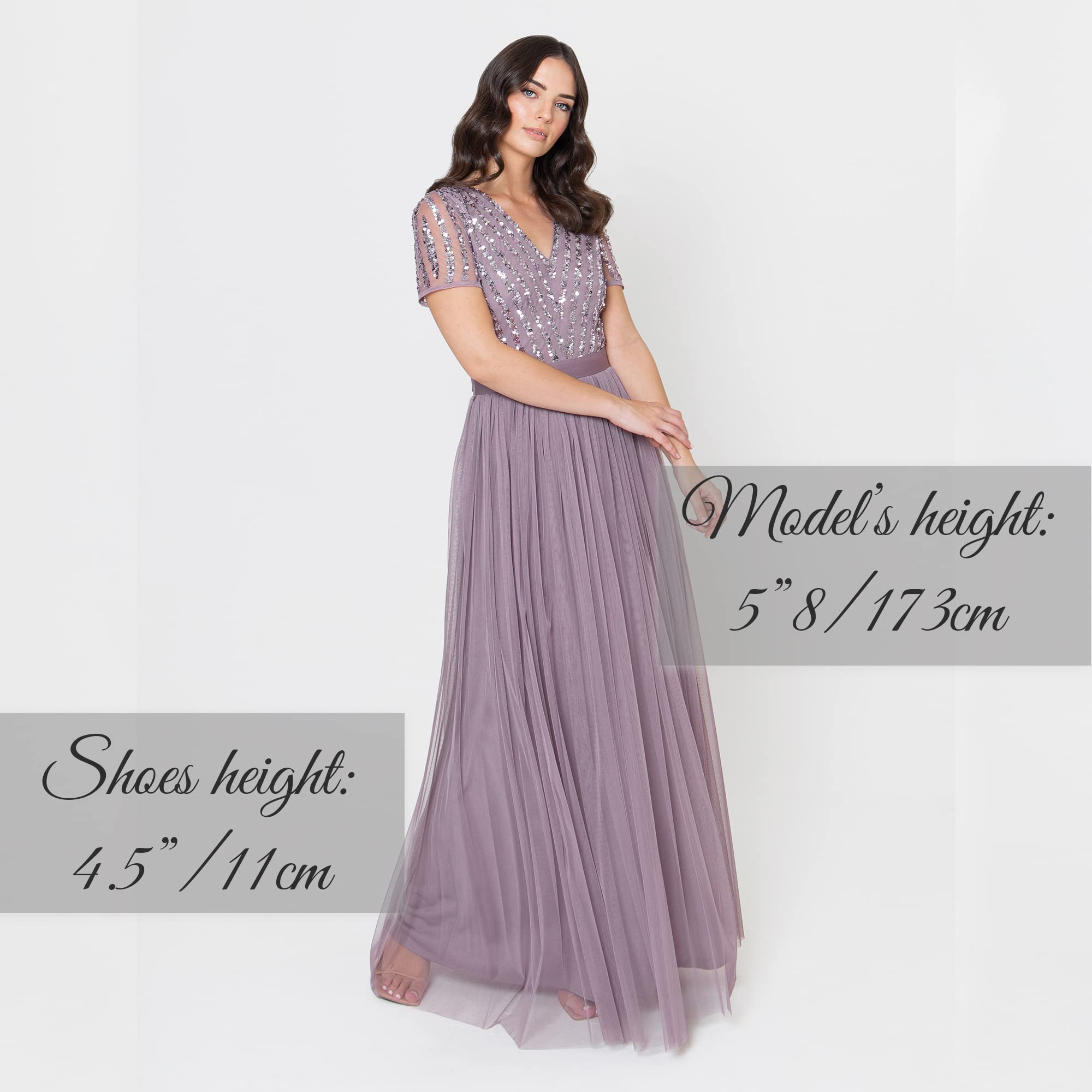 Maya Deluxe Maxi Dress For Women Ladies Braidesmaid V-Neck Plus Size Ball Gown Short Sleeves Long Elegant Empire Waist Vestido de Dama de Honor para Mujer